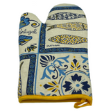 100% Cotton Traditional Portuguese Symbols Oven Kitchen Mitt Set of 2