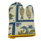 100% Cotton Traditional Portuguese Symbols Oven Kitchen Mitt Set of 2