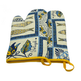 100% Cotton Traditional Portuguese Symbols Oven Kitchen Mitt Set of 2