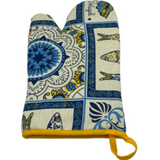 100% Cotton Traditional Portuguese Symbols Oven Kitchen Mitt Set of 2