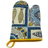 100% Cotton Traditional Portuguese Symbols Oven Kitchen Mitt Set of 2