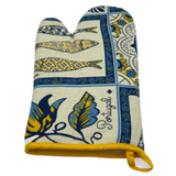 100% Cotton Traditional Portuguese Symbols Oven Kitchen Mitt Set of 2