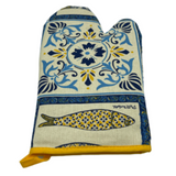 100% Cotton Traditional Portuguese Symbols Oven Kitchen Mitt Set of 2