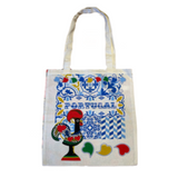 Galo de Barcelos Hearts Portugal  Double-Sided Tote Bag 100% Cotton Canvas