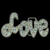 Rhinestone Bling Love Belt Buckle