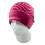 Pink Canada Beanie Cap Plain Knit Ski Hat Cuff Winter Solid Warm Men Women