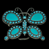 Butterfly Belt Buckle Butterflies Turquoise Rhinestone Fashion