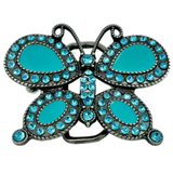 Butterfly Belt Buckle Butterflies Turquoise Rhinestone Fashion