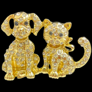 Rhinestones Cat Dog Women's Fashion Rhinestone Brooch Pin Jewelry