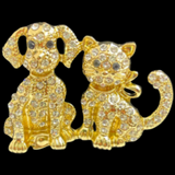 Rhinestones Cat Dog Women's Fashion Rhinestone Brooch Pin Jewelry