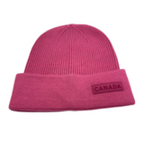 Pink Canada Beanie Cap Plain Knit Ski Hat Cuff Winter Solid Warm Men's Women's