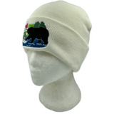 Embroidered Beanie Hat Bear Ski Toque Tuque Canadian Flag Maple Leaf