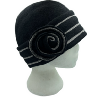 Women's Flower Winter 100% Wool Gatsby Fashion Cloche