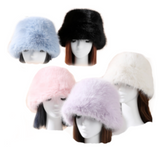 Women Winter Fluffy Plush Bucket Hat Ladies Warm Faux Fur Soft Fisherman Cap Hats