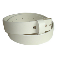 Belts Unisex Snap-On Genuine White Leather Belt Size Small 34/36