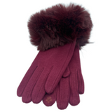 Women's Winter  Faux Fur Trim Gloves