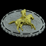 Silver Gold Horse Rodeo Rider Western Belt Buckle Cowboy Buckles