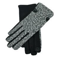 Women's Animal Print Cheetah Leopard Gloves Faux Fur Trim Winter