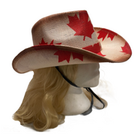 Chapeau de cowboy unisexe avec drapeau canadien et feuille d'érable