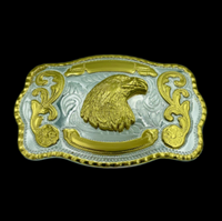 Belt Buckle Golden Eagle American Wild Eagles Head Big Belts & Buckles