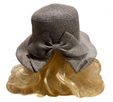 Chapeau de paille d'été pour femmes, chapeau de plage à large bord, casquette pliable pour le soleil