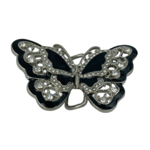 Hebilla de cinturón de mariposa con diamantes de imitación y hebillas anchas de moda