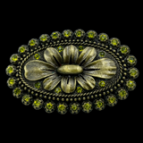 Flower Belt Buckle Rhinestone Flowers Women's Western Buckles & Belts