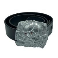 Boucle de ceinture en forme de crâne de pirate, épée, squelette humain, crânes, os