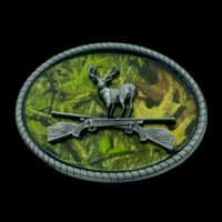 Camouflage Deer Buck Hunting Hunter Rifle 3D Belt Buckle Boucle de Ceintures
