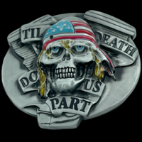 Crâne trou de balle fantôme mort squelette motards boucles de ceinture boucles