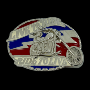Live To Ride Ride To Live boucle de ceinture moto squelette boucles de motard ceintures