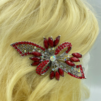 Colorful Rhinestones Crystal Hair Barrette Metal Hair Claws Clip