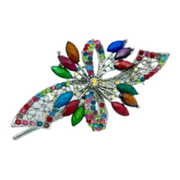 Colorful Rhinestone Crystal Hair Barrettes Metal Hair Claws Clip