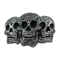 Boucle de ceinture de crâne fête d'Halloween trois ceintures de boucles de crânes
