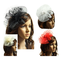 Chapeau à plumes pour femmes, bandeau de fête de thé, pince à cheveux de mariage