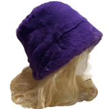 Faux Fur Bucket Fuzzy Plush Women's Winter Hat