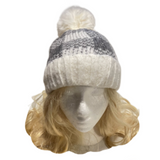 Femmes fourrure Pom Pom boule tricot Crochet Baggy Bobble chapeau bonnet casquette de Ski hiver