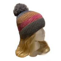 Femmes fourrure Pom Pom boule tricot Crochet Baggy Bobble chapeau bonnet casquette de Ski hiver