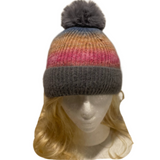Femmes fourrure Pom Pom boule tricot Crochet Baggy Bobble chapeau bonnet casquette de Ski hiver