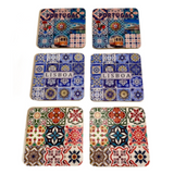 Decorative Souvenir Portugal Portuguese Tiles Style Square Coasters Set of 6