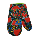 100% Cotton Galo de Barcelos Portuguese Portugal Oven Kitchen Glove Mitt Set