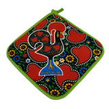 100% Cotton Galo de Barcelos Portuguese Portugal Oven Kitchen Glove Mitt Set