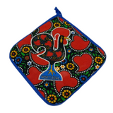 100% Cotton Galo de Barcelos Portuguese Portugal Oven Kitchen Glove Mitt Set