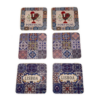 Souvenir décoratif Portugal Carreaux Portugais Style Carré Dessous de Verre Ensemble de 6
