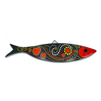 Sardine Sardinha Ceramica Made Portugal Wall Hanging Cork Back