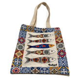 Portugal Sardines Sardinhas Portuguese Tiles Tote Bag