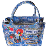 Large Portugal Souvenir Yellow Tram Galo De Barcelos Portuguese Tiles Tote