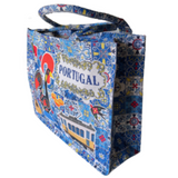 Large Portugal Souvenir Yellow Tram Galo De Barcelos Portuguese Tiles Tote