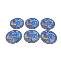 Traditional Imagery Porto Portugal Cityscape Coaster Set of 6 Piece Collection