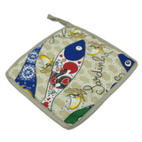100% Cotton Traditional Portuguese Symbols Oven Kitchen Mitt Set of 2